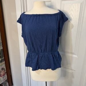 Banana Republic Blue Off-Shoulder Blouse